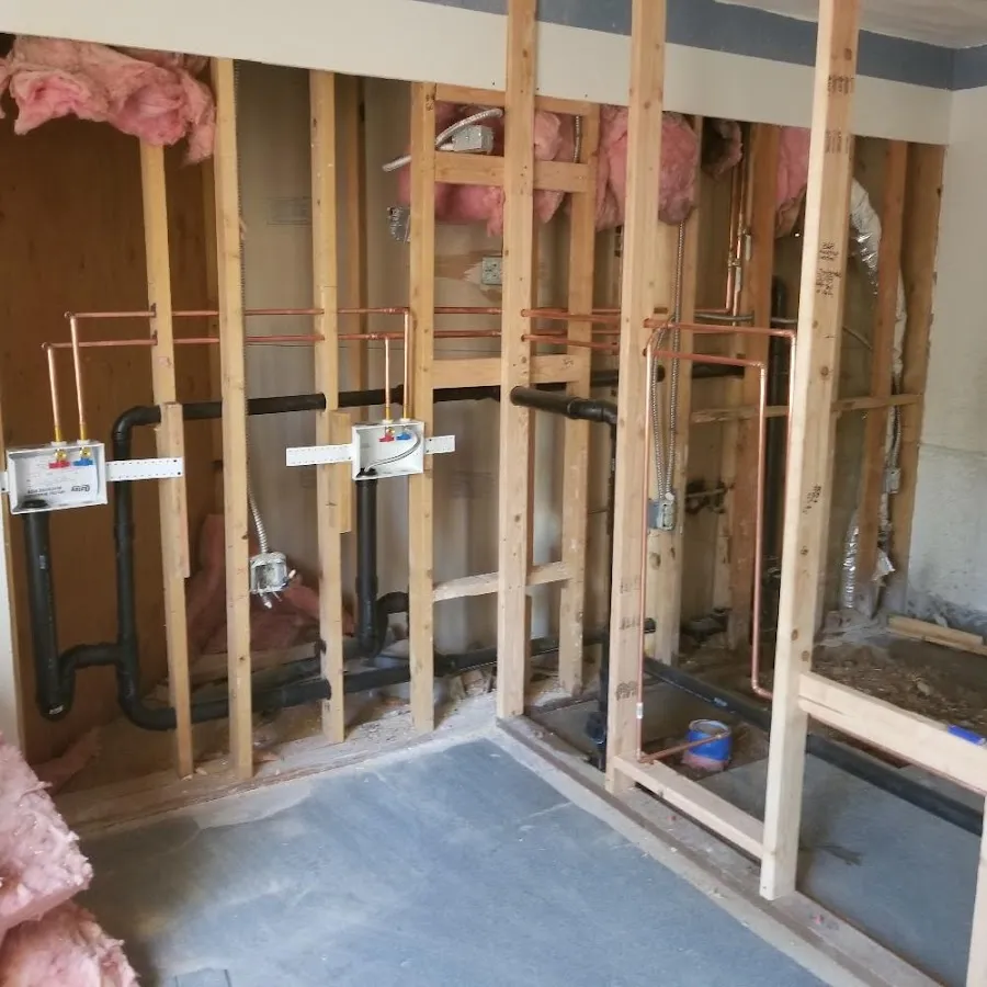 Copper pipe rough-in and plumbing installation in Souderton